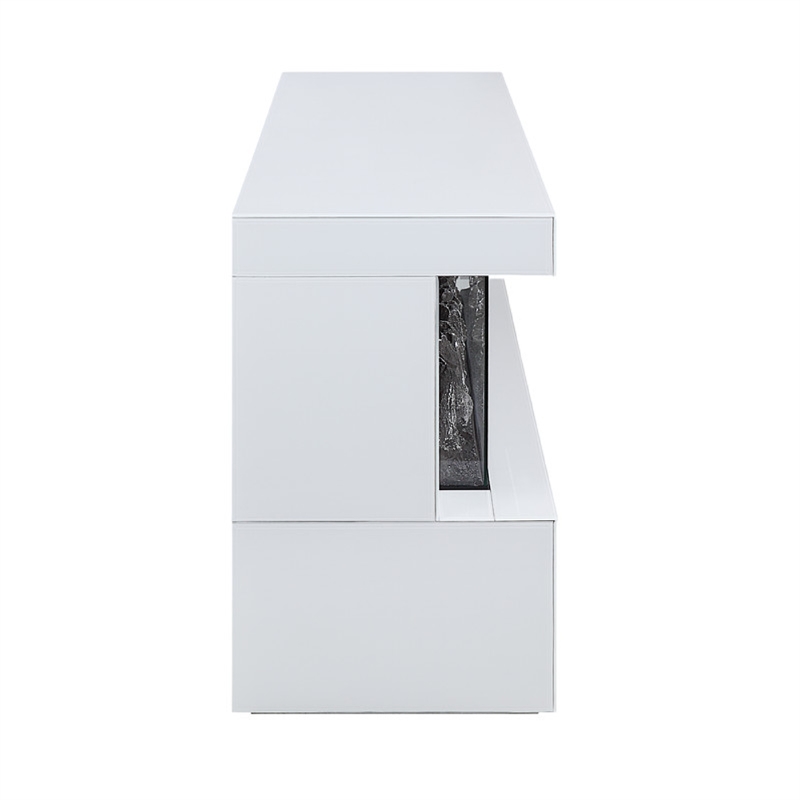 Dori LED Fireplace TV Stand Cabinet with Bluetooth Speaker- 71 Inch White