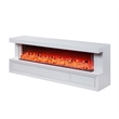 Dori LED Fireplace TV Stand Cabinet with Bluetooth Speaker- 71 Inch White