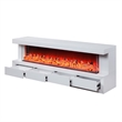 Dori LED Fireplace TV Stand Cabinet with Bluetooth Speaker- 71 Inch White