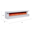 Dori LED Fireplace TV Stand Cabinet with Bluetooth Speaker- 71 Inch White
