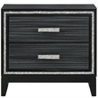 Queen Size Bedroom Set- Black Finish- 2-Piece Set with Bed and Nightstand