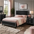 Queen Size Bedroom Set- Black Finish- 2-Piece Set with Bed and Nightstand