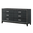 Queen Size Bedroom Set- Black- 4-Piece Set with Bed- 2 Nightstand-Dresser