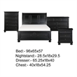 Queen Size Bedroom Set-Wood Design-Black- 4-Piece Set -Bed- Nightstands-Dresser