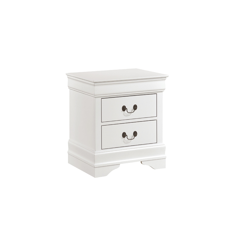 Full Size Bedroom Set-White-5-Piece Set with Bed-Dresser-Mirror-Chest-Nightstand