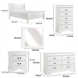 Full Size Bedroom Set-White-5-Piece Set with Bed-Dresser-Mirror-Chest-Nightstand