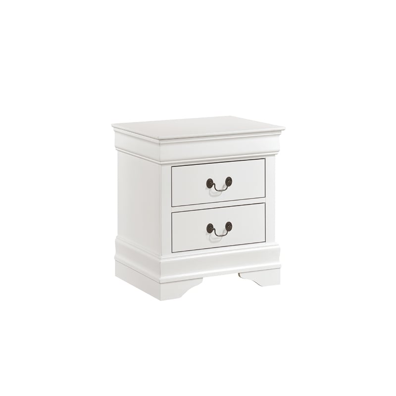 Full Size Bedroom Set-Wood Design-White-4-Piece Set -Bed-Nightstand-Dresser