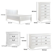 Full Size Bedroom Set-Wood Design-White-4-Piece Set -Bed-Nightstand-Dresser