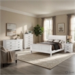 Full Size Bedroom Set-Wood Design-White-4-Piece Set -Bed-Nightstand-Dresser