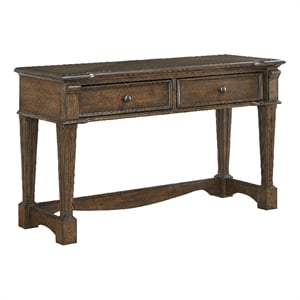 Rox Sofa Console Table- 50 Inch Top- 2 Drawers w Bronze Knobs- Brown