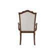 Feva Dining Armchair Set of 2- Scallop Back- Gray Polyester- Cherry Brown