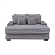 Mony Oversized Sofa Chaise Lounge Chair- USB- Cupholders- Gray Corduroy