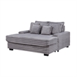 Mony Oversized Sofa Chaise Lounge Chair- USB- Cupholders- Gray Corduroy