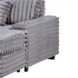 Mony Oversized Sofa Chaise Lounge Chair- USB- Cupholders- Gray Corduroy