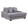 Mony Oversized Sofa Chaise Lounge Chair- USB- Cupholders- Gray Corduroy