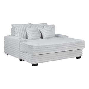 Mony Oversized Sofa Chaise Lounge Chair- USB- Cupholders- Gray Corduroy