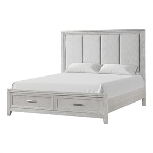 Ion King Bed- Storage Footboard- Picture Frame Moldings- Gray Wood