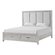 Ion King Bed- Storage Footboard- Picture Frame Moldings- Gray Wood