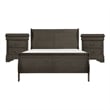 Queen Size Bedroom Set- Gray Finish- 3-Piece Set with Bed and Two Nightstands