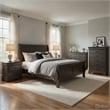 Queen Size Bedroom Set-Panel Headboard-5-Piece Set-Bed-2Nightstand-Dresser-Chest