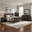 Full Size Bedroom Set- Gray-5-Piece Set-Bed-Dresser-Mirror-Chest-Nightstand