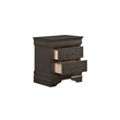 Full Size Bedroom Set-Wood Design-Gray-4-Piece Set -Bed-Nightstands-Dresser