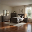 Full Size Bedroom Set-Wood Design-Gray-4-Piece Set -Bed-Nightstands-Dresser