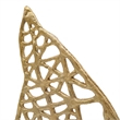 Leaf Tabletop Decor Sculpture- 16 Inch Gold Metal on White Marble Base
