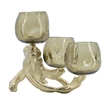 Dyna Votive with 3 Holders- Multiple Branches Accents- Gold Glass 16 Inch