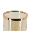 Kylie Decorative Vase with White Marble Base- Aluminum- Gold Glass 16 Inch