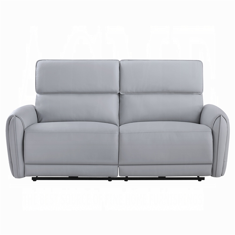 Jero Power Motion Recliner Sofa- 2 Seater- USB Port- Gray Faux Leather