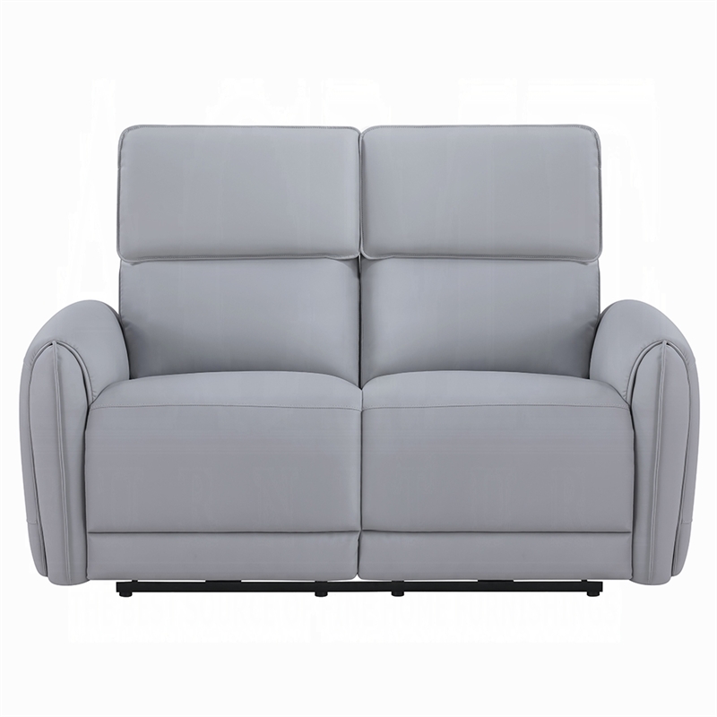 Jero Power Motion Recliner Loveseat- USB Port- Light Gray Faux Leather