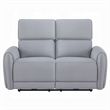 Jero Power Motion Recliner Loveseat- USB Port- Light Gray Faux Leather