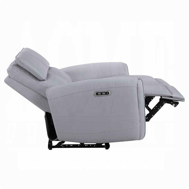 Jero Power Motion Recliner Loveseat- USB Port- Light Gray Faux Leather