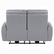 Jero Power Motion Recliner Loveseat- USB Port- Light Gray Faux Leather
