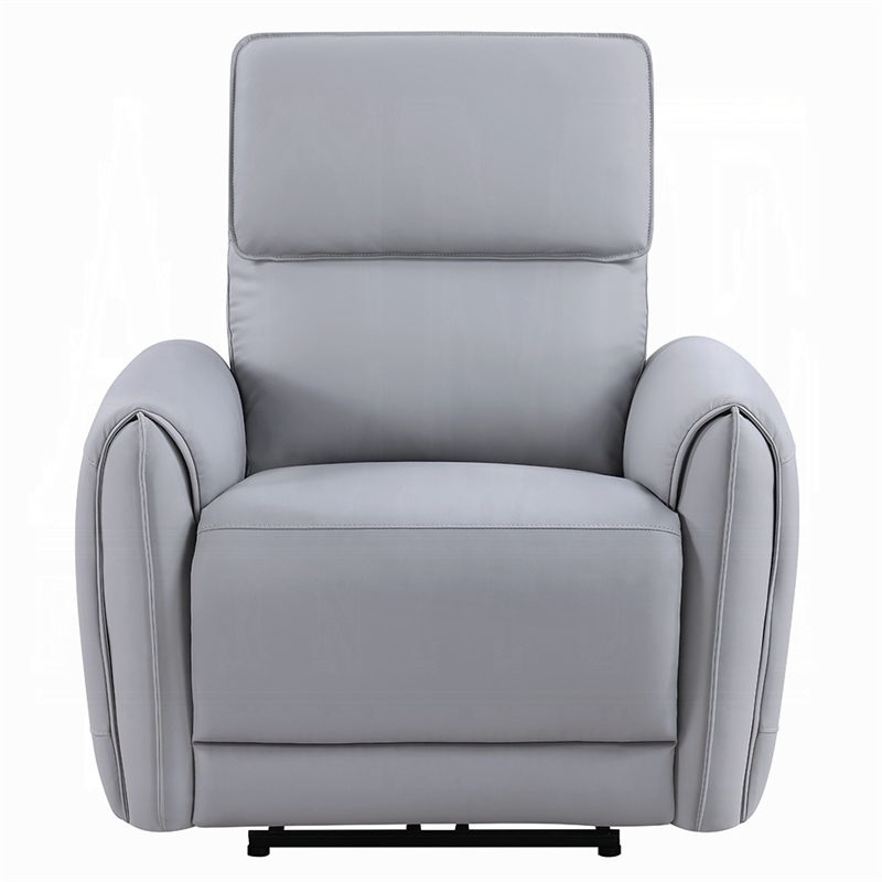 Jero Power Motion Recliner Armchair with USB Port- Light Gray Faux Leather