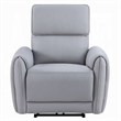 Jero Power Motion Recliner Armchair with USB Port- Light Gray Faux Leather