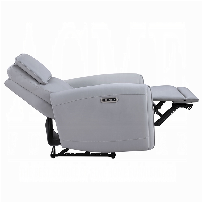 Jero Power Motion Recliner Armchair with USB Port- Light Gray Faux Leather