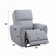 Jero Power Motion Recliner Armchair with USB Port- Light Gray Faux Leather