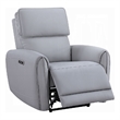 Jero Power Motion Recliner Armchair with USB Port- Light Gray Faux Leather