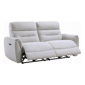 Tres Power Motion Recliner Sofa with USB Port- 2 Seater- Gray Chenille