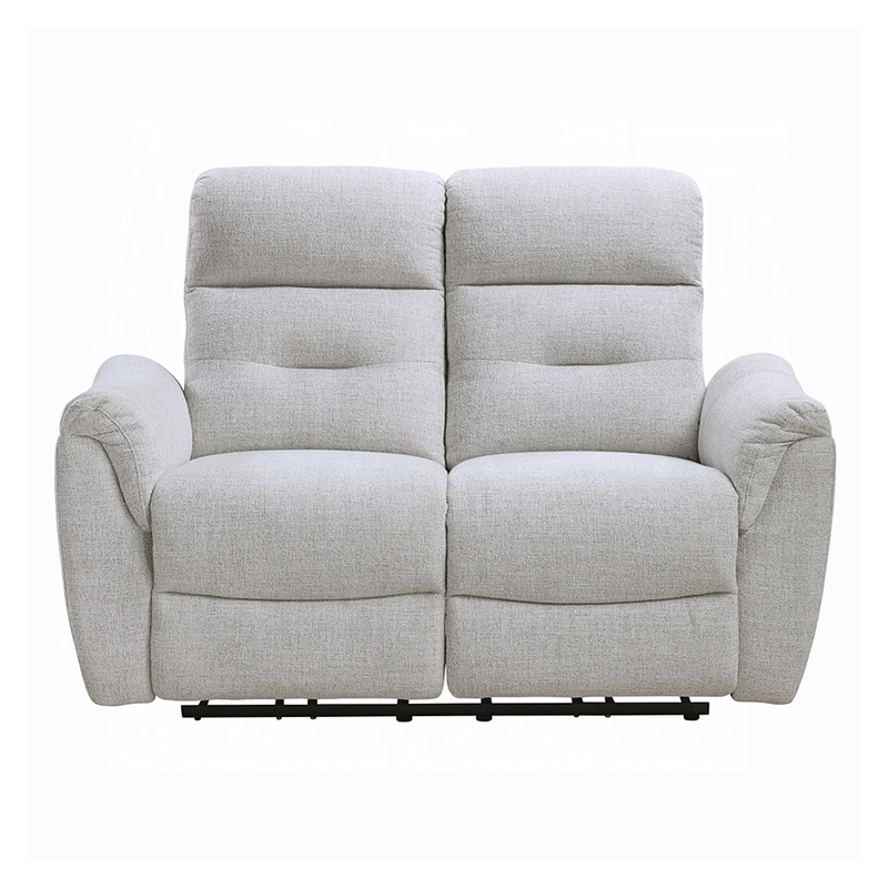 Tres Power Motion Recliner Loveseat with USB Port- Foam Fill Gray Chenille