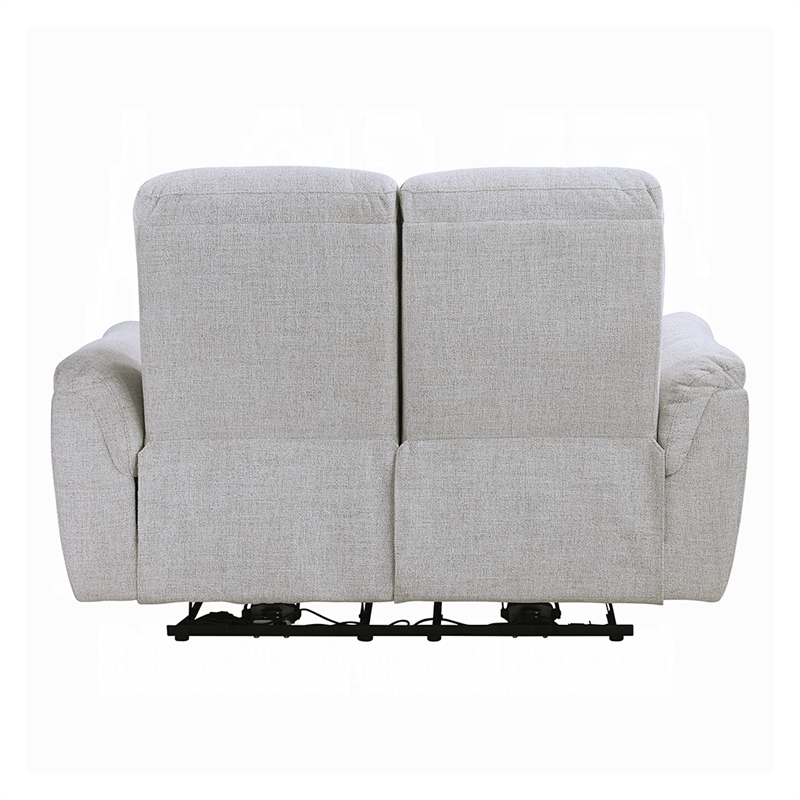 Tres Power Motion Recliner Loveseat with USB Port- Foam Fill Gray Chenille