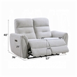 Tres Power Motion Recliner Loveseat with USB Port- Foam Fill Gray Chenille
