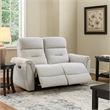 Tres Power Motion Recliner Loveseat with USB Port- Foam Fill Gray Chenille