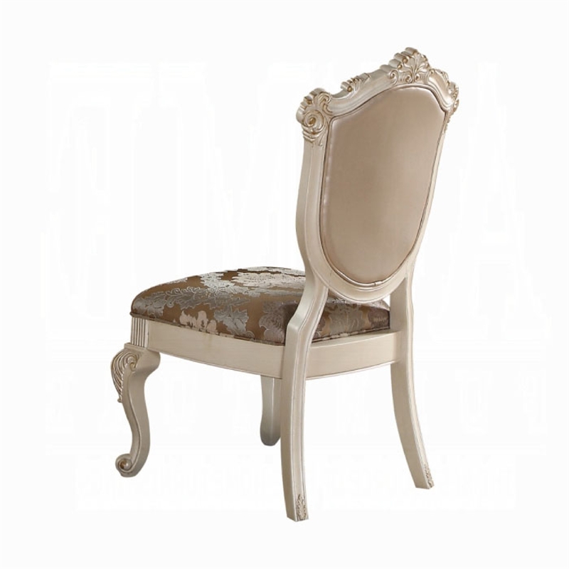 Cheny Dining Side Chair Set of 2- Faux Leather- Baroque Pearl Beige