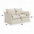 Seya Modern Loveseat with 2 Pillow- Beige Linen Plush Cushions- 58 Inch