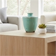 Haily Decorative Vase- Tapered Body and Narrow Neck- Blue Terracotta 12 Inch