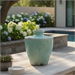 Haily Decorative Vase- Tapered Body and Narrow Neck- Blue Terracotta 12 Inch