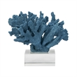 Davy Expansive Faux Coral Accent- Clear Glass- Rich Blue Polyresin 10 Inch